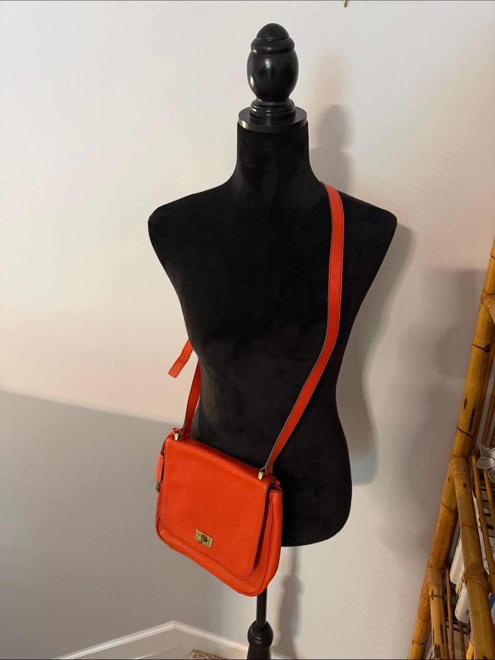 Fossil Orange Leather Crossbody Bag
